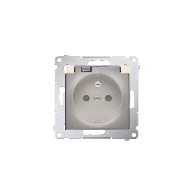 Simon 54 Gniazdo IP44 Z USZCZELKĄ 16A z. śrub. klapka transp. złoty mat *Uszczelka do ramek S54 PREM