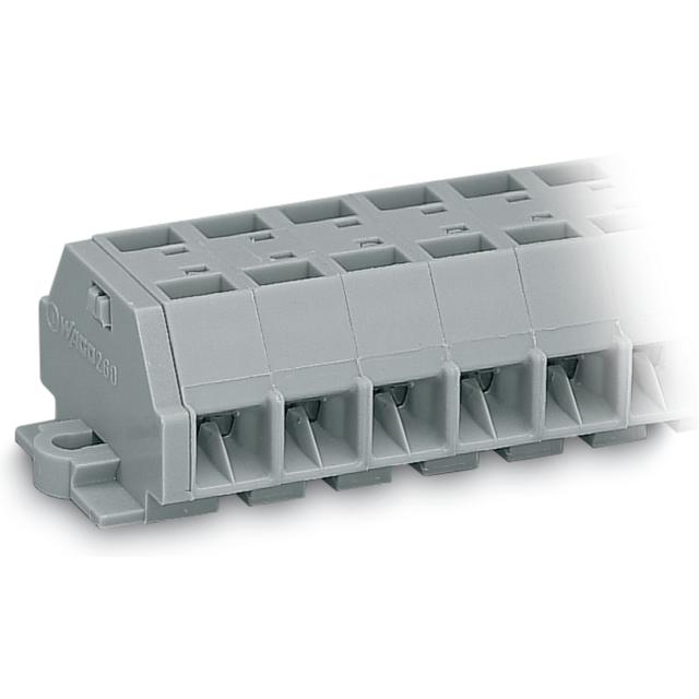 listwa zaciskowa 4-przewodowa 1,5mm2 11-torowa szara stopki montażowe /25szt./ WAGO