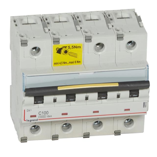 DX3 16 Ka Wyłącznik Czterobiegunowy 100A 409363 LEGRAND