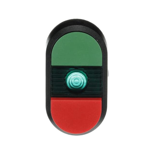 Przycisk podwójny bez tekstu zielone pole podświetlany MPD12-11G