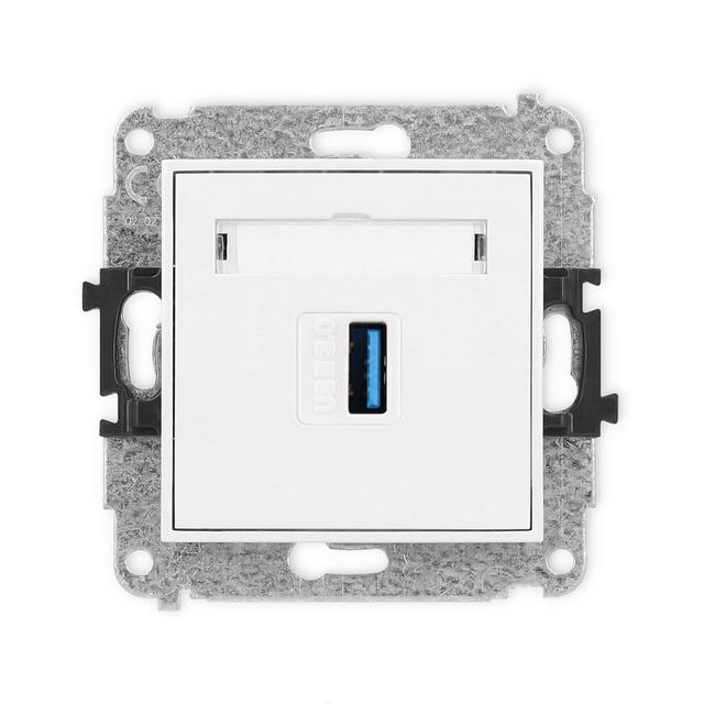 MINI Gniazdo pojedyncze USB A-A 3.0 biały MGUSB-5 KARLIK