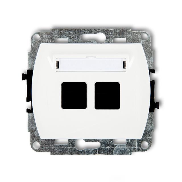 TREND Gniazdo antenowe multimedialne podwójne bez modułu (standard Keystone) biały GM-2P KARLIK