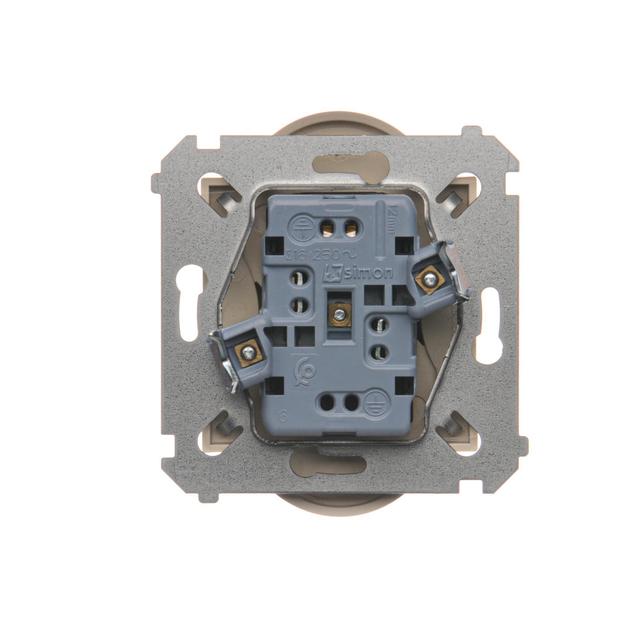 Simon 54 Gniazdo podwójne z/u z przesłonami 16A z. śrub. kremowy