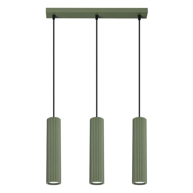 Sollux Lampa wisząca KARBON 3L zielona oliwka SL.1613