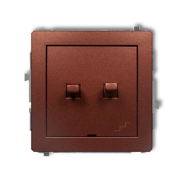 DECO Mechanizm łącznika podwójnego schodowego w stylu amerykańskim brązowy metalik