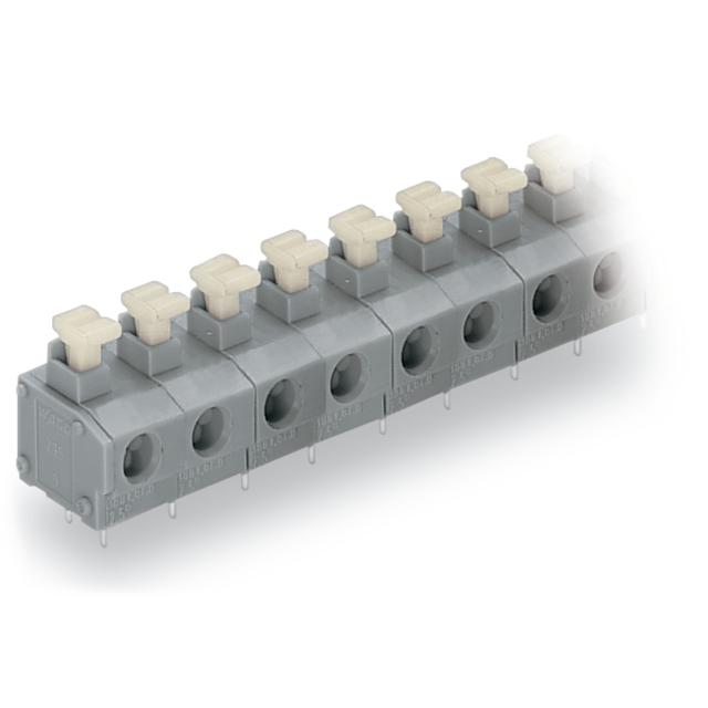 listwa zaciskowa do pł. drukowanych 6-bieg. szara raster 7,5/7,62 mm /25szt./ WAGO