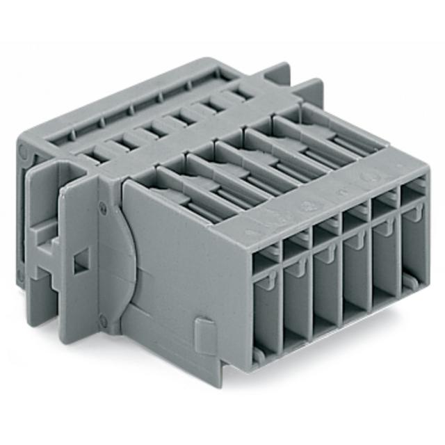 X-COM wtyk 6-biegunowy szary raster 5 mm /50szt./ WAGO