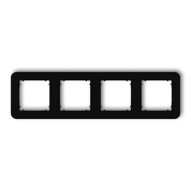 MINI Ramka uniwersalna poczwórna zaokrąglona z tworzywa czarny mat