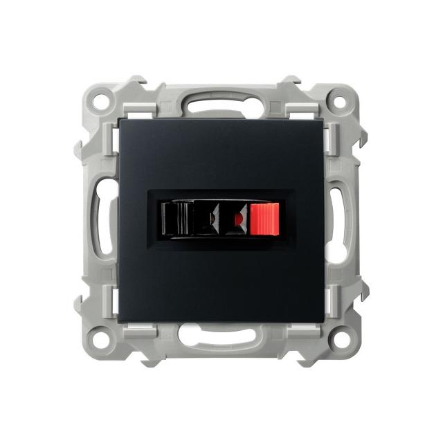 SZAFIR Gniazdo głośnikowe pojedyncze - kolor czarny metalik GG-1Z/m/33