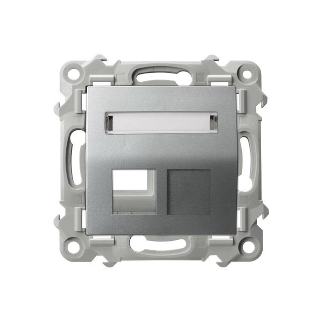 SZAFIR Obudowa gniazda pojedynczego typu Keystone skośna - kolor srebro