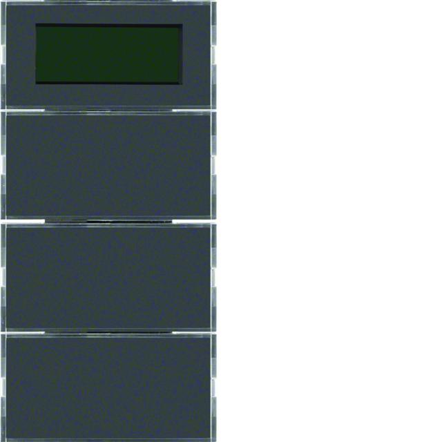 BERKER B.3/B.7 Przycisk potrójny z regulatorem temperatury i wyświetlaczem do ramki aluminium i antr