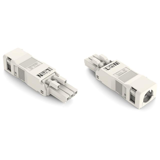 WINSTA MINI gniazdo 3-torowe białe z obudową odciążającą naciąg