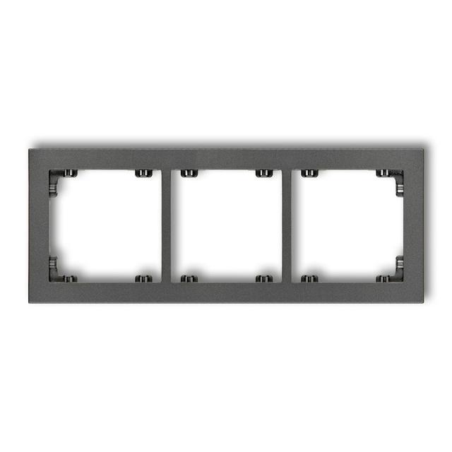 DECO Ramka uniwersalna potrójna z tworzywa grafitowa