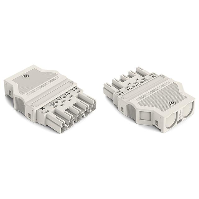 WINSTA wtyk 5-torowy z obudową odciążającą naciąg biały