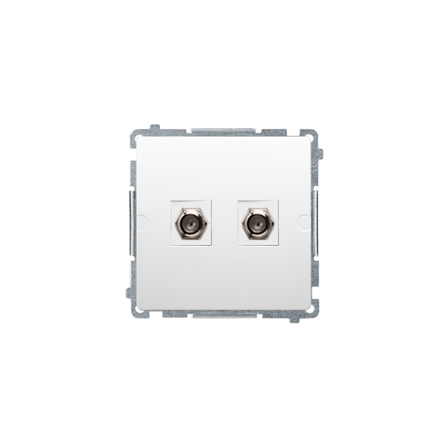 Simon Basic Gniazdo antenowe typu F podwójne biały