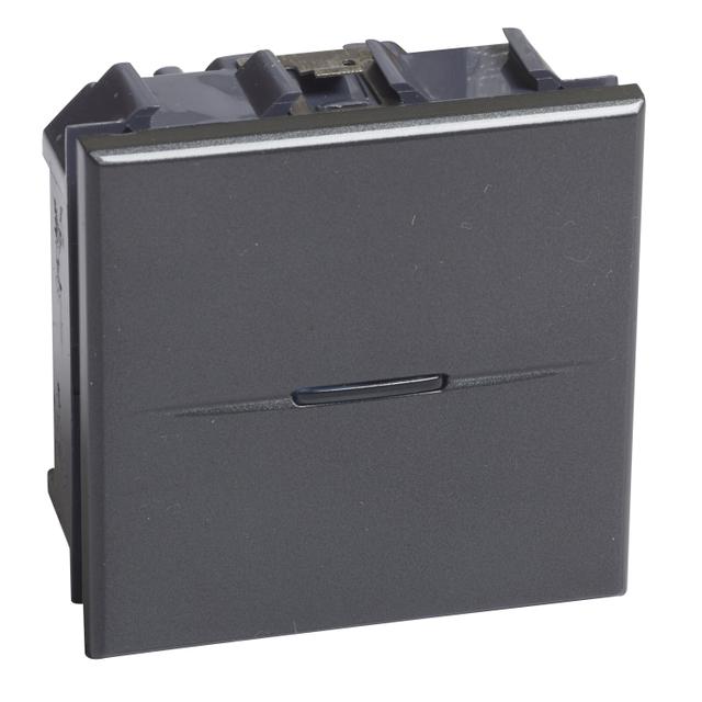 AXOLUTE - Przycisk jednobiegunowy NO 10A (zaciski śrubowe) 2 moduły AXIAL antracyt, Bticino