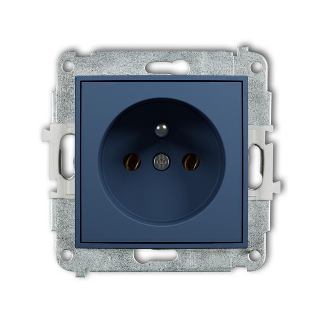 ICON Gniazdo pojedyncze z uziemieniem (bez przesłon torów prądowych) navy blue 64IGP-1z KARLIK