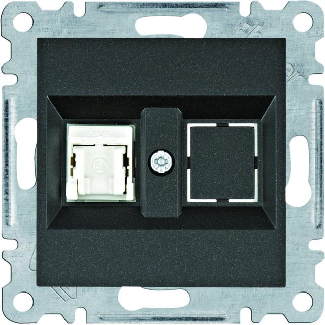 lumina Gniazdo komputerowe pojedyncze RJ45 kat.5e UTP czarny WL2113 HAGER