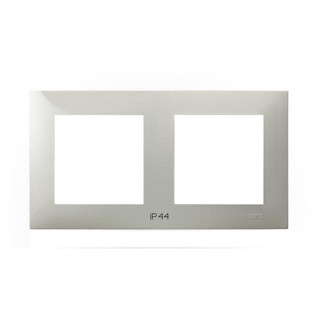 SZAFIR Ramka podwójna do łączników IP-44 - kolor kaszmirowy beż