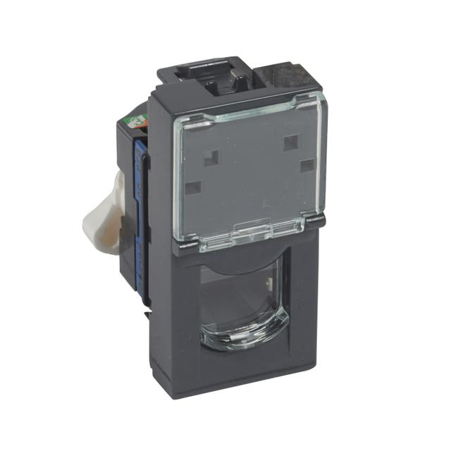 Mosaic - Gniazdo 1Xrj 45 Kat. 6 Ftp - 1 Modułowe - Antracyt 079162 LEGRAND