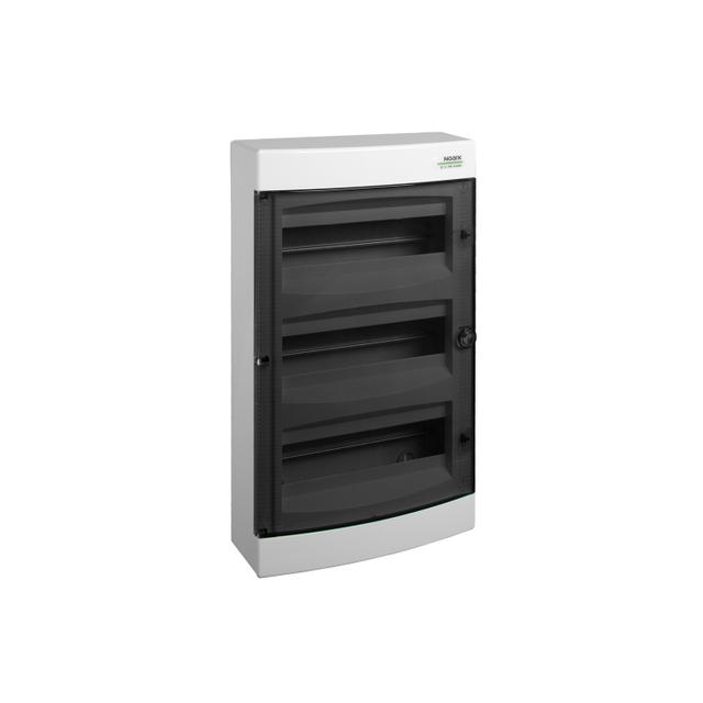 PNS 3x18T Rozdzielnica natynkowa drzwi przezroczyste IP40 3 rzędy 3x18 modułów 106196 NOARK