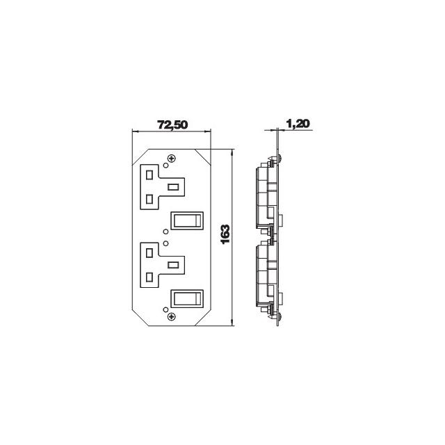 AP MT2 BS 2xSS0, Gniazdo BS z pokrywą