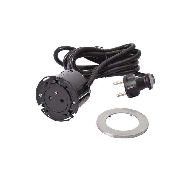 INCARA: DISQ 60 - 2P+Z - 2,0 M-METAL/CZARNY, Legrand
