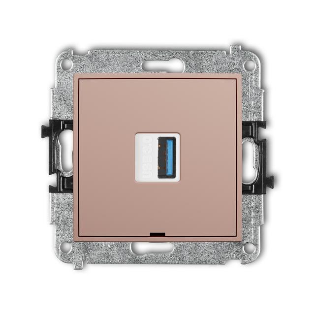 ICON Mechamizm gniazda pojedyncze USB typ A-A 3.0 łososiowy 62IGUSBBO-5 KARLIK
