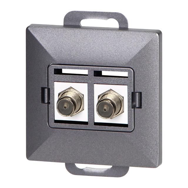 Gniazdo podw. typu F Pearl, TV/F-F1/P2, antracyt OR-OE-7714/2/A ORNO