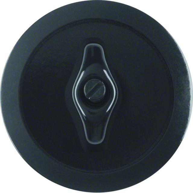 BERKER Serie 1930/Glas Płytka czołowa z pokrętłem do łącznika obrot. czarny połysk 164701 HAGER