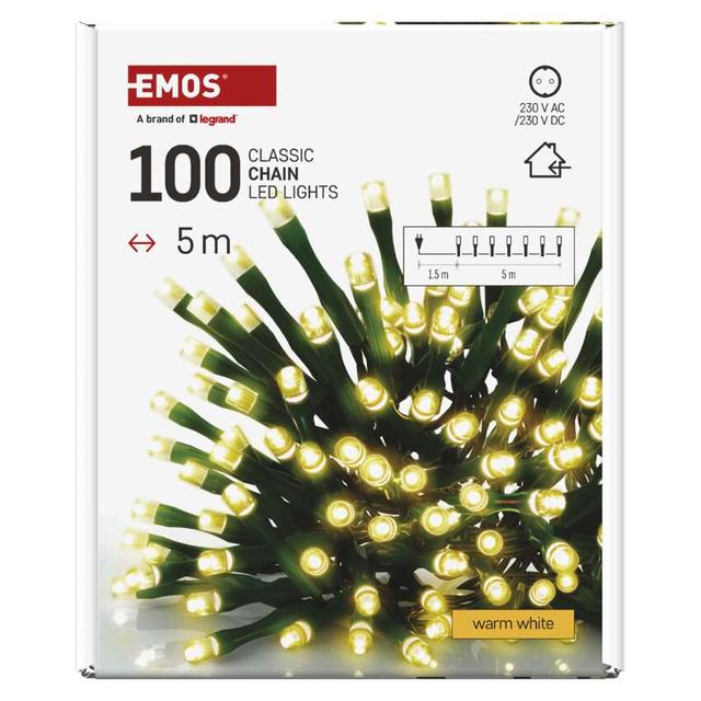 Lampki choinkowe Classic 100LED 5m ciepła biel IP20 D4GW02 EMOS