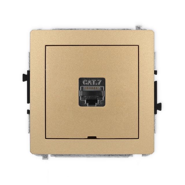 DECO Mechanizm gniazda komputerowego pojedynczego 1xRJ45, kat. 7, ekranowany, 8-stykowy, bez pola op