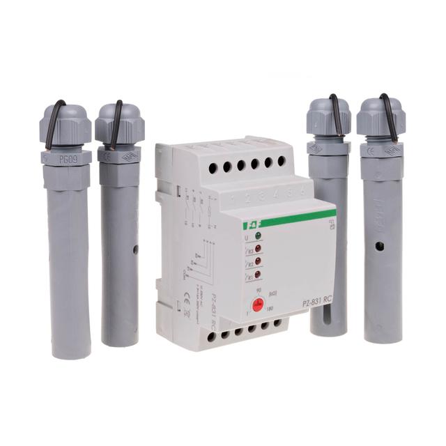 przekaźnik kontroli poziomu cieczy PZ-831 RC, montaz na szynie DIN,styk: 3x1NO 230V