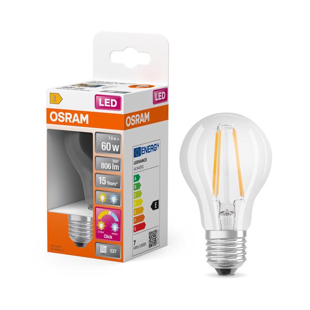 Lampa LED STAR+ non-dim CL A60 Act&Rel FILAMENT 7W 827 E27
