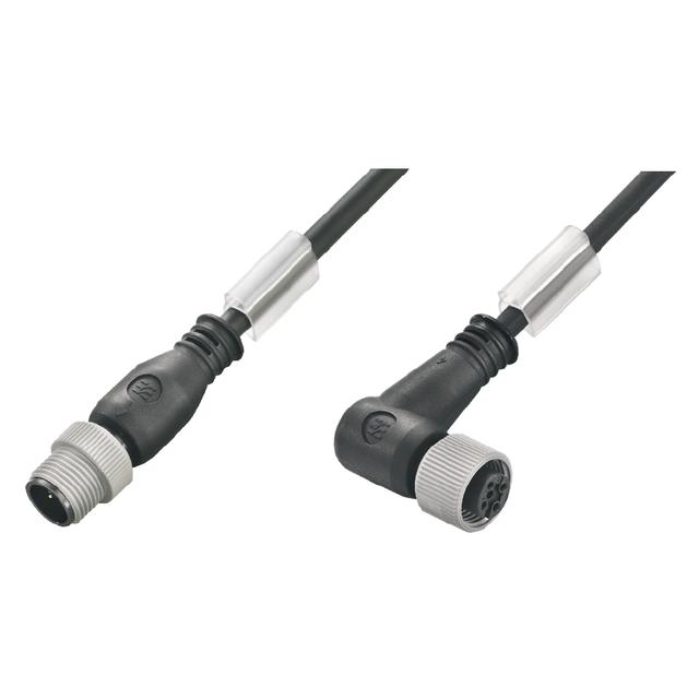 SAIP-M12GM12W-2/4-1.5U Przewód czujnika-siłownika (zmontowany), Kabel połączeniowy, M12 / M12, Liczba biegunów: 3, Długość kabla: 1.5 m, złącze męskie, proste - złącze żeńsk /1sz 1150620150 WEIDMÜLLER