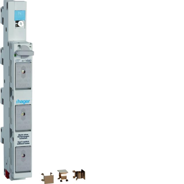 Rozłącznik bezpiecz. listw. do szyn 60mm D01/D02/CH10 4P 63A 400VAC 60/110VDC L066M HAGER