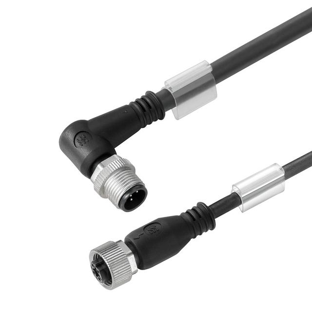 SAIL-M12WM12G-4B-1.5U Przewód czujnika-siłownika (zmontowany), Kabel połączeniowy, M12 / M12, Liczba biegunów: 4, Długość kabla: 1.5 m, złącze męskie, kątowe - złącze żeńsk /1szt 1057880150 WEIDMÜLLER