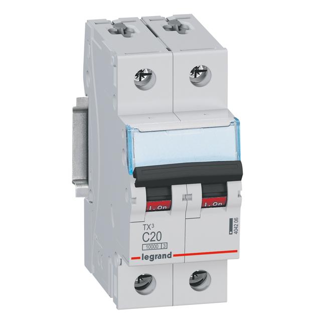 WYŁĄCZNIK NADPRĄDOWY S 312 2P C 20A 10000A SERII TX3, Legrand