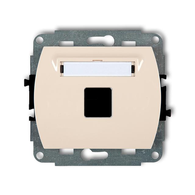 TREND Mechanizm gniazda multimedialnego pojedynczego bez modułu (standard Keystone) beżowy