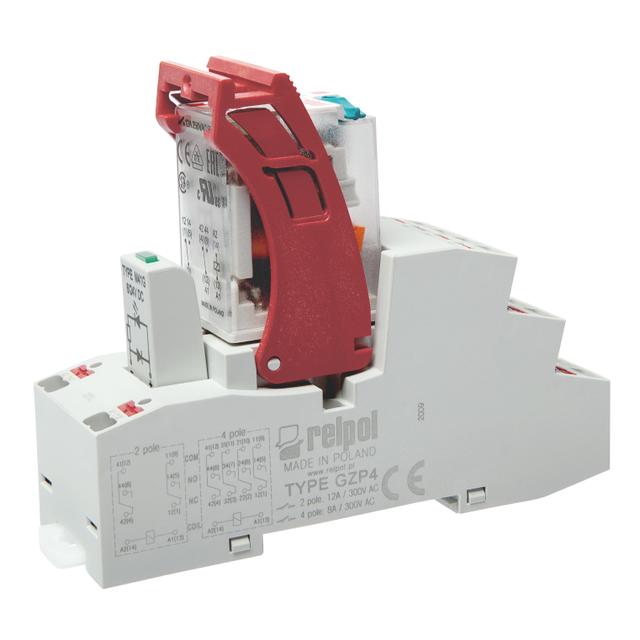 Przekaźnik Interfejsowy Push‑in 2P 12A 24 VDC AgNi PIR2‑024DC‑M41G‑PS‑2012 864839 RELPOL