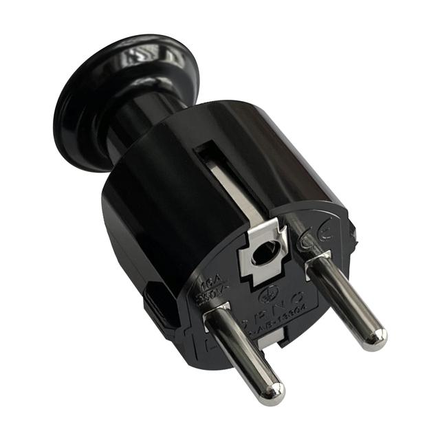 Wtyczka prosta Uni-Schuko 16A, 230V, czarna, 24 sztuki