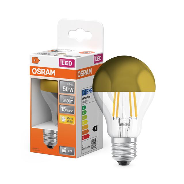 LED STAR CL A FIL Mirror Gold 54 non-dim 7W 827 E27 LAMPA LED LEDVANCE