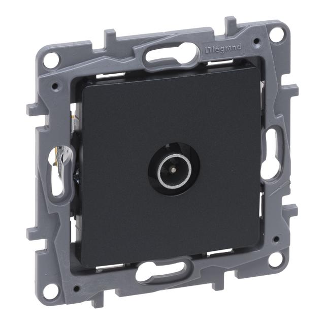 NILOE SELECTION - GNIAZDO TV(MĘSKIE) ZAKOŃCZENIOWE 10 DB ANTRACYT, Legrand