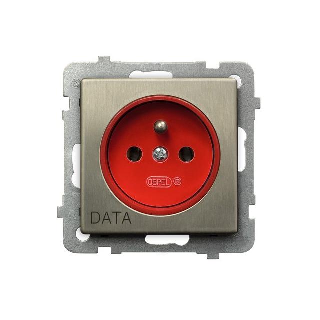 SONATA Gniazdo pojedyncze z uziemieniem DATA - kolor nowe srebro