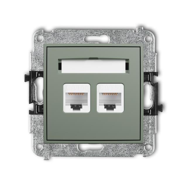 ICON Mechanizm gniazda komputerowego podwójnego 2xRJ45, kat. 5e, 8-stykowy szałwiowy