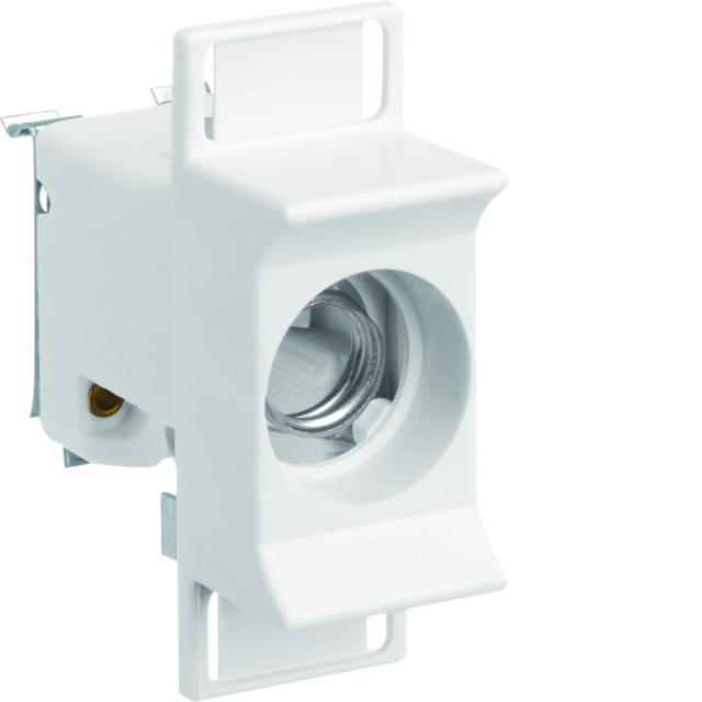 Gniazdo bezp. ceram. D01/1 E14 1P 3168VR 16A 400VAC TS35 zac.pałąk. 4mm2 LD01K16-1AS HAGER