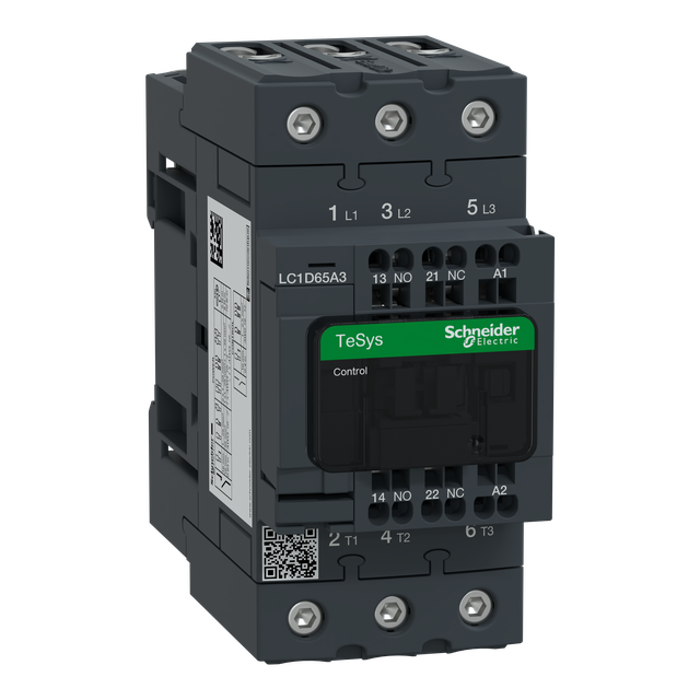 Stycznik mocy I= 65A AC-3, styki pom. 1NC+1NO, nap. cewki 24 V AC LC1D65A3B7 SCHNEIDER