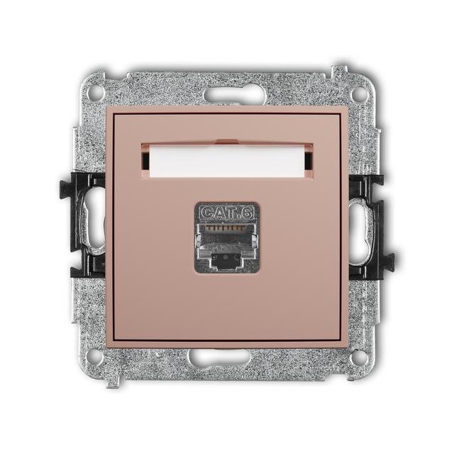 ICON Mechanizm gniazda komputerowego pojedynczego 1xRJ45, kat. 6, ekranowany,  8-stykowy łososiowy