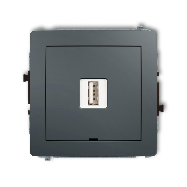 DECO Mechanizm ładowarki USB pojedynczej USB A, 5W max., 5V, 1A, bez pola opisowego grafitowy mat