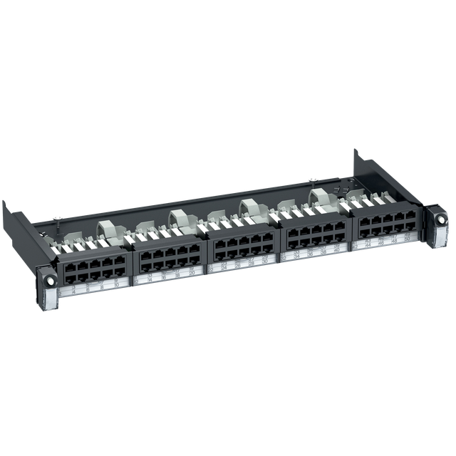 Panel telefoniczny, 1U, RAL7016, 50 złącz, RJ45